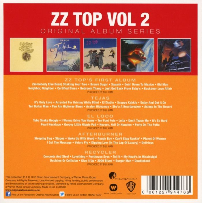 ZZ Top - Original Album Series Volume 2 (ZZ Top's First Album/Tejas/El Loco/Afterburner/Recycler) (5CD) - CD - New