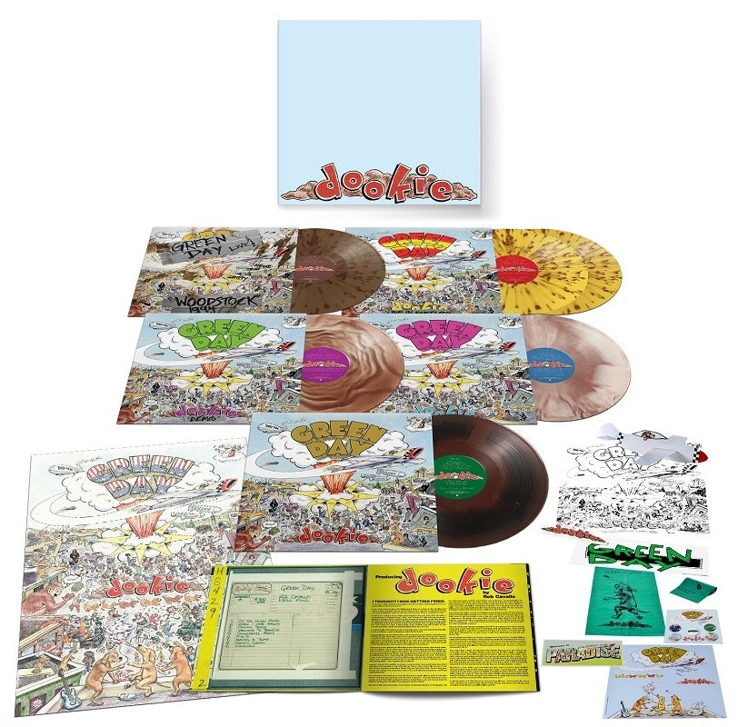 Green Day - Dookie (Ltd. 30th Anniversary Super Deluxe Numbered Ed. 6LP Indie Exclusive Brown Vinyl Box Set with 36 page book, air freshener, dog poop bags, 5 button set, magnet sheet, postcard, bumper sticker, paper plane, poster & lith...) - Vinyl - New