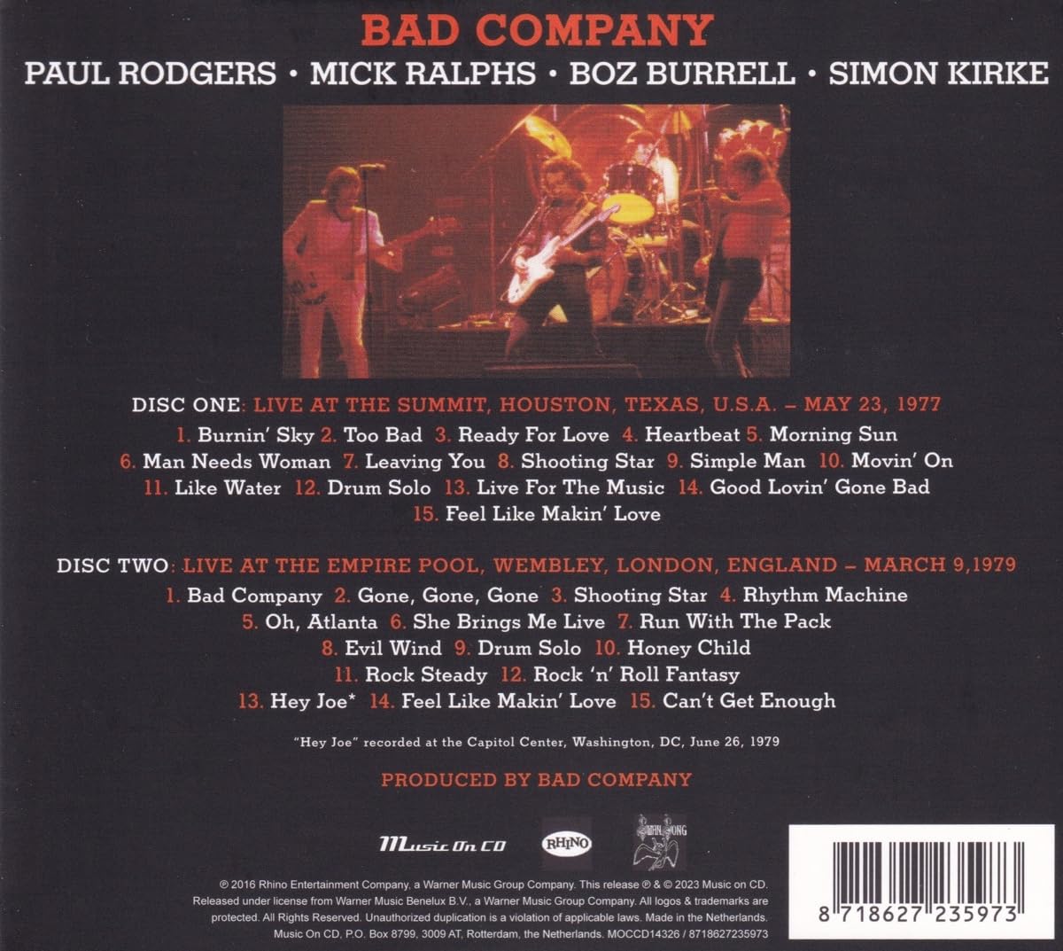 Bad Company - Live 1977 & 1979 (2023 2CD reissue) - CD - New