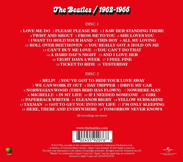 Beatles - 1962-1966 (2023 2CD reissue with 12 bonus tracks) - CD - New