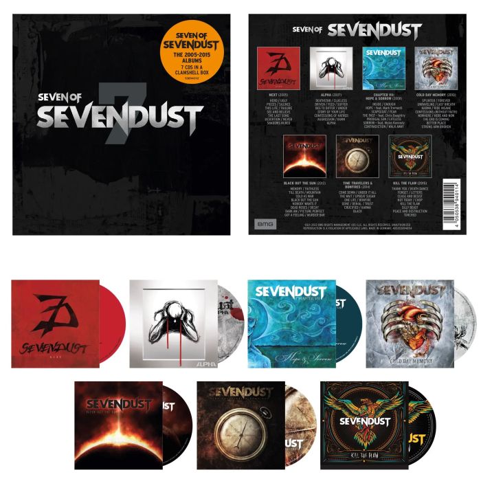 Sevendust - Seven Of Sevendust (Next/Alpha/Chapter VII: Hope & Sorrow/Cold Day Memory/Black Out The Sun/Time Travelers & Bonfires/Kill The Flaw) (7CD Box Set) - CD - New