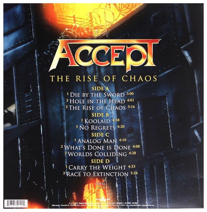 Accept - Rise Of Chaos, The (180g 2LP gatefold) - Vinyl - New