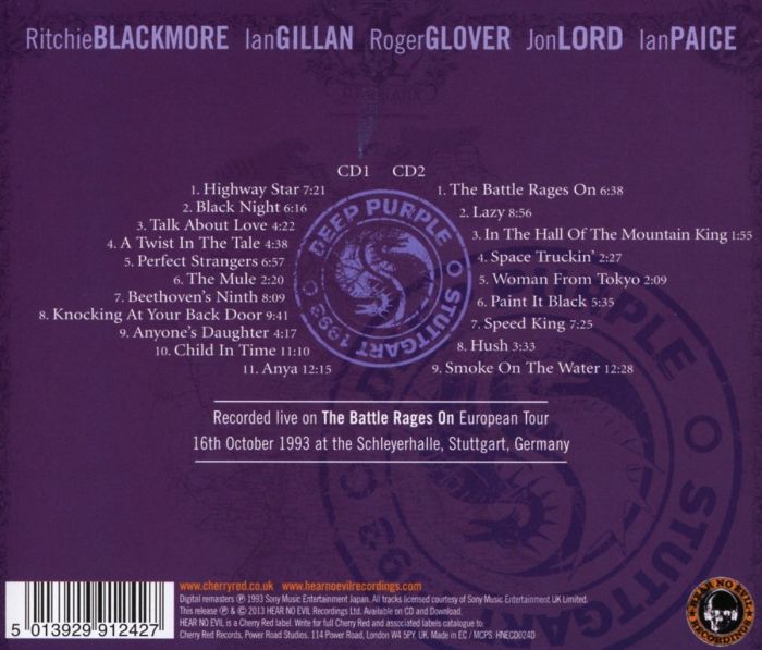 Deep Purple - Live In Stuttgart 1993 (2013 2CD remastered reissue) - CD - New