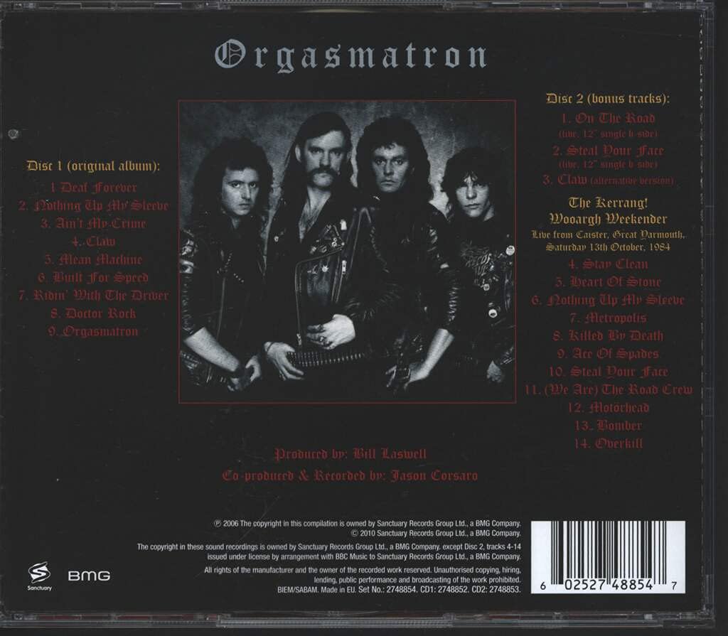 Motorhead - Orgasmatron (2010 Expanded Ed. 2CD reissue) - CD - New