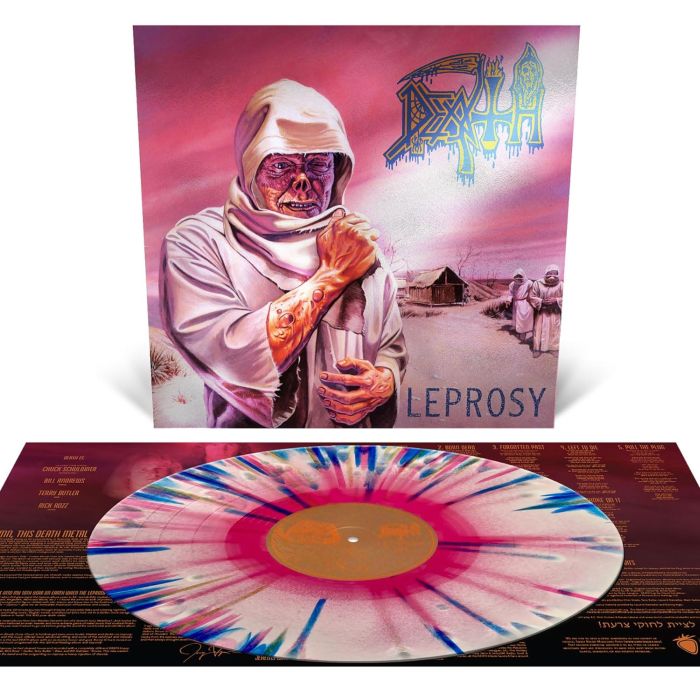 Death - Leprosy (2024 Pink/White/Blue Merge with Splatter vinyl reissue with foil jacket) - Vinyl - New