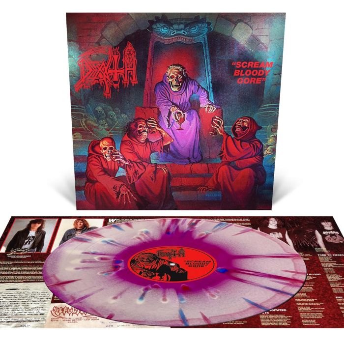 Death - Scream Bloody Gore (2024 Violet/White/Red Merge with Splatter vinyl reissue with foil jacket) - Vinyl - New