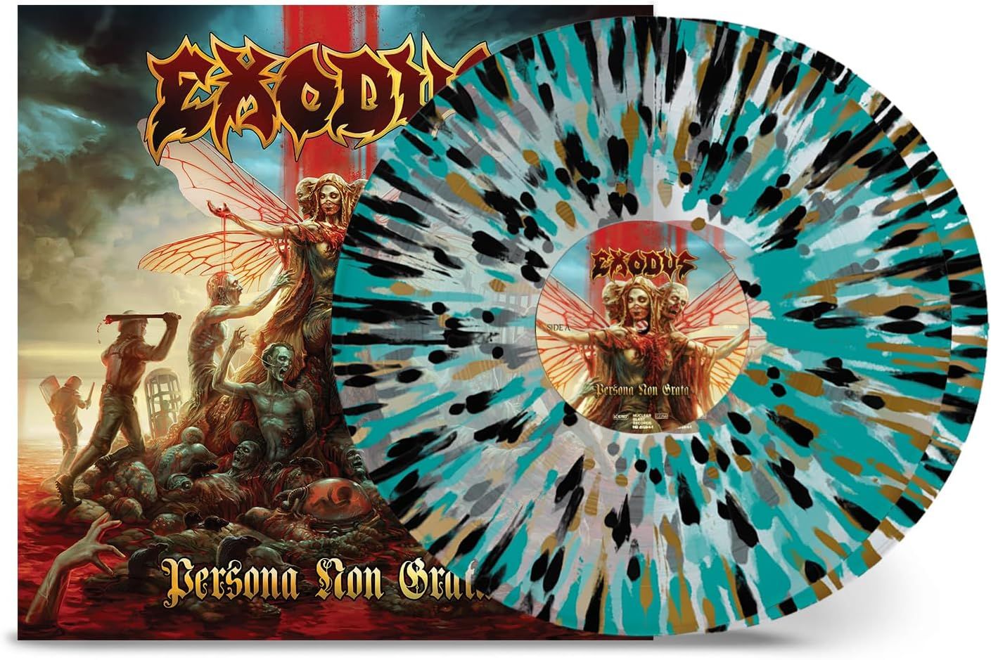 Exodus - Persona Non Grata (2024 2LP Clear with Gold & Black & Turquoise Splatter vinyl gatefold reissue) - Vinyl - New