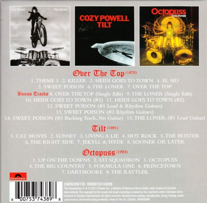 Powell, Cozy - Polydor Years, The (Over The Top/Tilt/Octopuss) (3CD) - CD - New