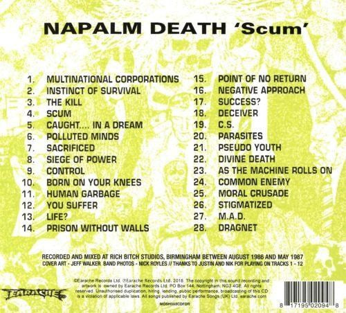 Napalm Death - Scum (2018 FDR rem.) - CD - New
