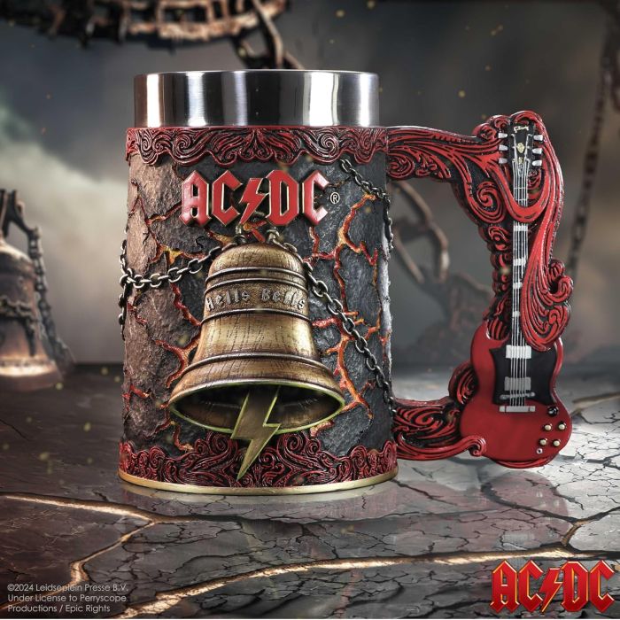 ACDC - Tankard Hells Bells - Pint (560ml) 14.5cm high quality resin cast w. removable stainless steel insert