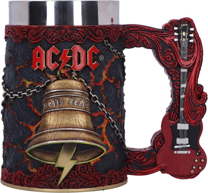 ACDC - Tankard Hells Bells - Pint (560ml) 14.5cm high quality resin cast w. removable stainless steel insert