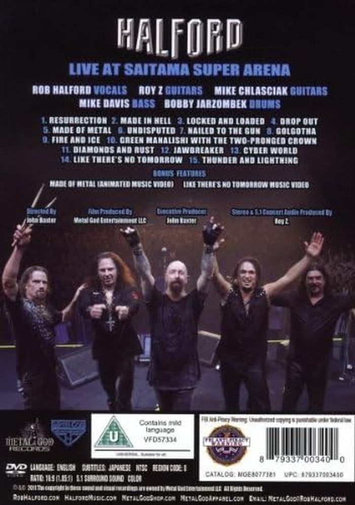 Halford - Live At Saitama Super Arena (R0) - DVD - Music