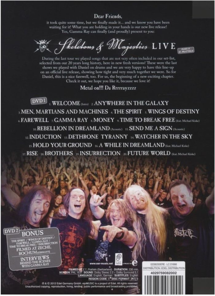 Gamma Ray - Skeletons & Majesties Live (2DVD) (R0) - DVD - Music
