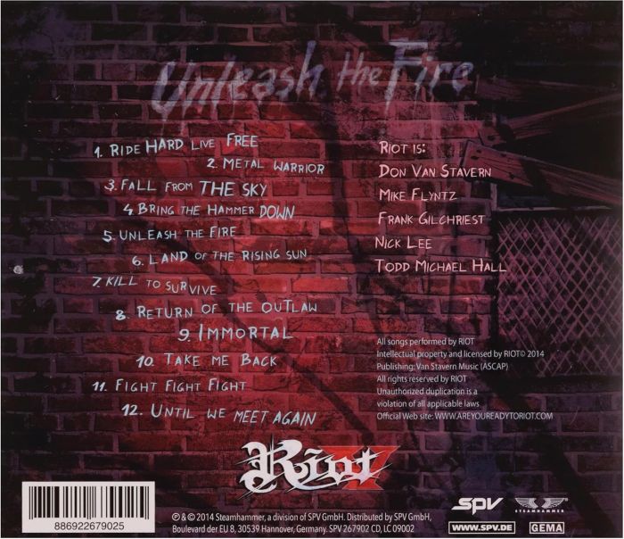 Riot V - Unleash The Fire - CD - New