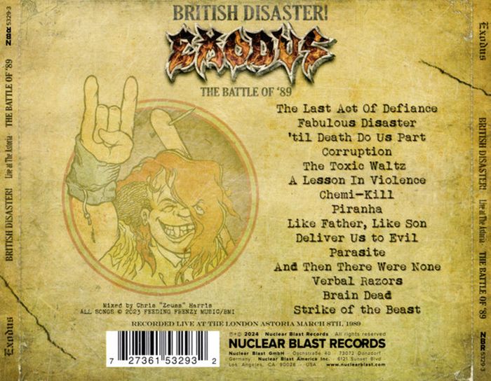Exodus - British Disaster! The Battle Of '89: Live At The Astoria (U.S.) - CD - New