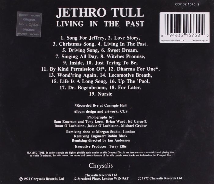 Jethro Tull - Living In The Past - CD - New