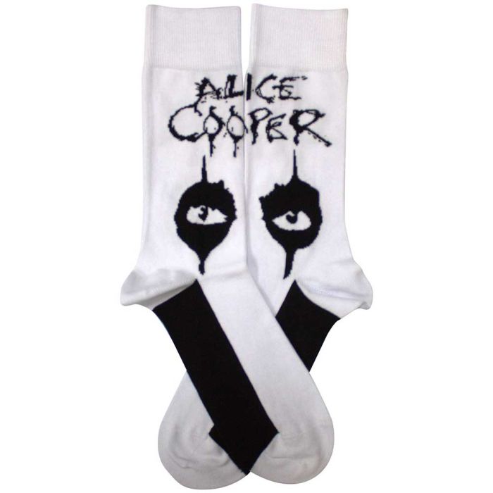 Cooper, Alice - White Crew Socks (Fits Sizes 7 to 11) - Eyes