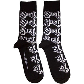 Ghost - Black Crew Socks (Fits Sizes 7 to 11) - Logo Pattern