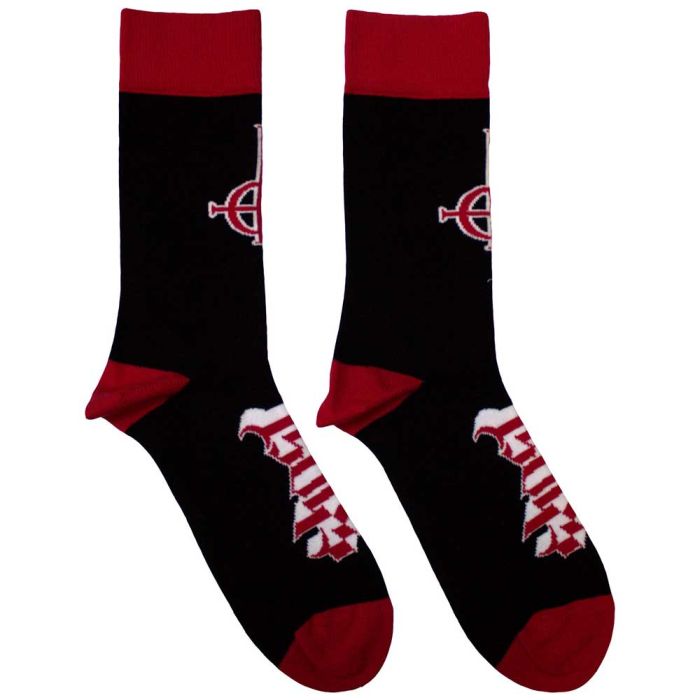 Ghost - Black Crew Socks (Fits Sizes 7 to 11) - Grucifix & Logo