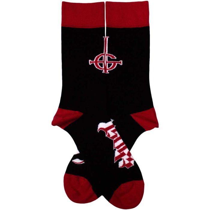Ghost - Black Crew Socks (Fits Sizes 7 to 11) - Grucifix & Logo