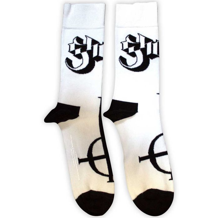 Ghost - White Crew Socks (Fits Sizes 7 to 11) - Grucifix