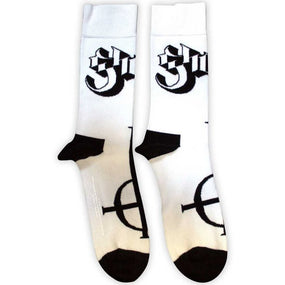Ghost - White Crew Socks (Fits Sizes 7 to 11) - Grucifix