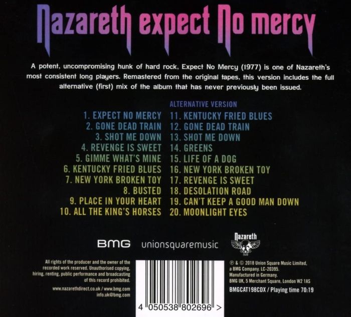Nazareth - Expect No Mercy (2022 remastered digipak reissue with 10 bonus tracks) - CD - New