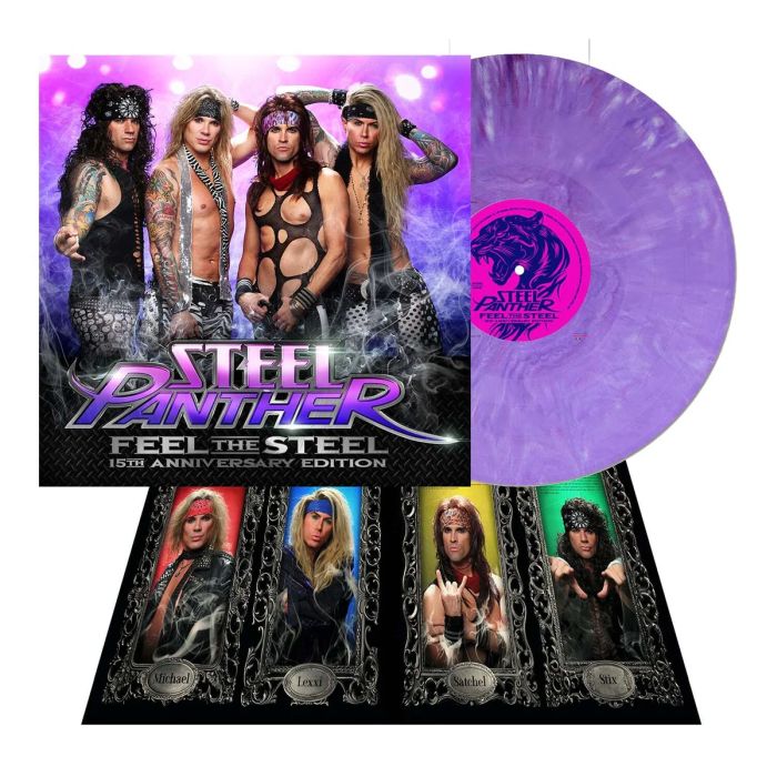 Steel Panther - Feel The Steel: 15th Anniversary Edition (Ltd. Ed. 2024 Purple Marble vinyl gatefold reissue with 2 bonus tracks) - Vinyl - New