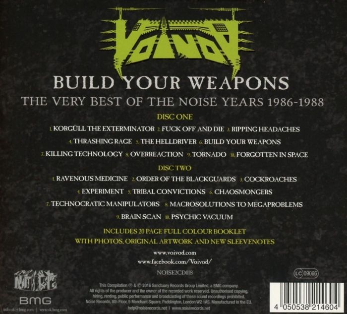 Voivod - Build Your Weapons: The Very Best Of The Noise Years 1986-1988 (2CD) - CD - New