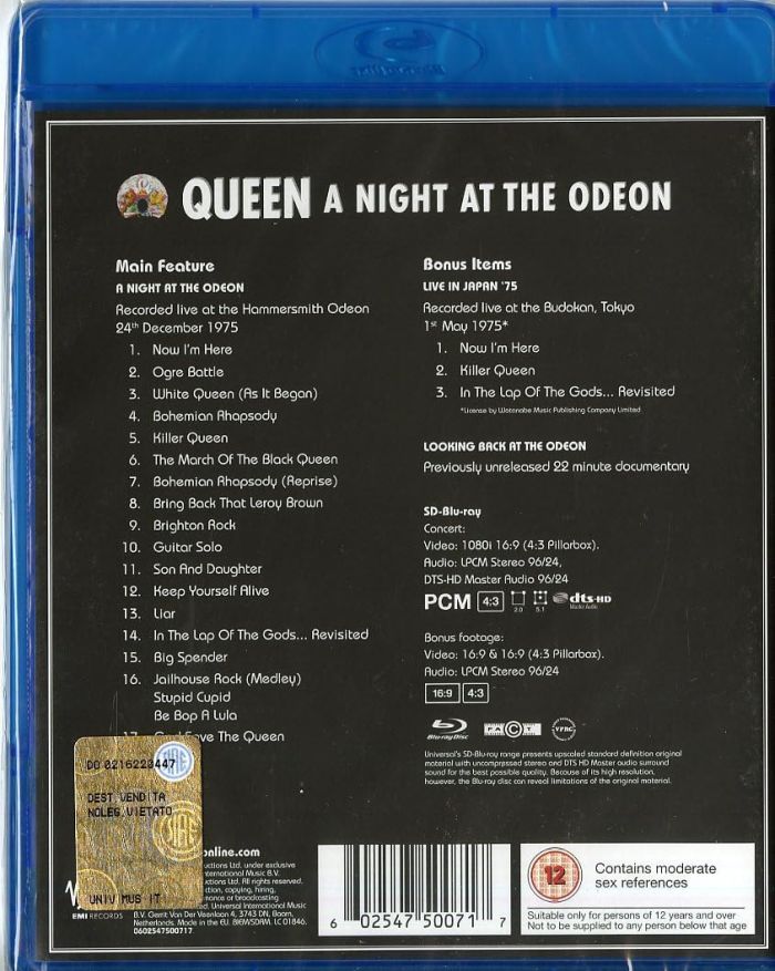 Queen - Night At The Odeon, A (RA/B/C) - Blu-Ray - Music