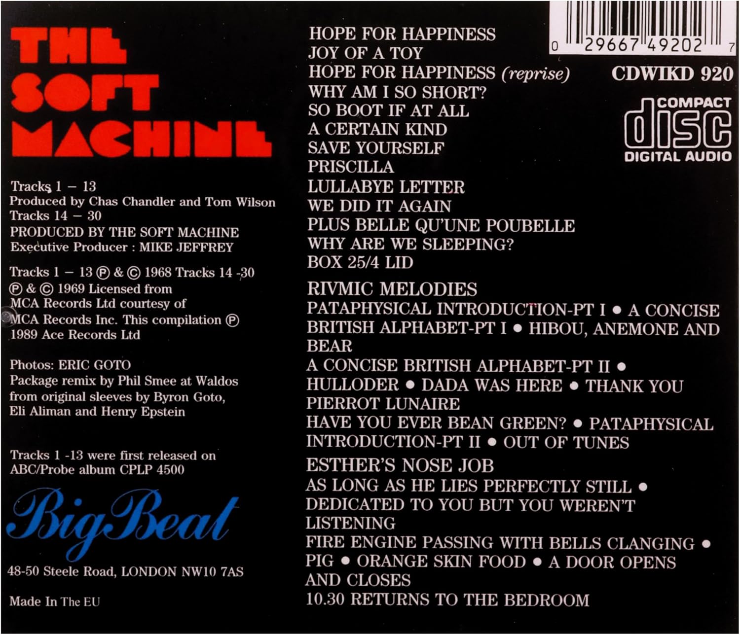 Soft Machine - Volumes One and Two - CD - New