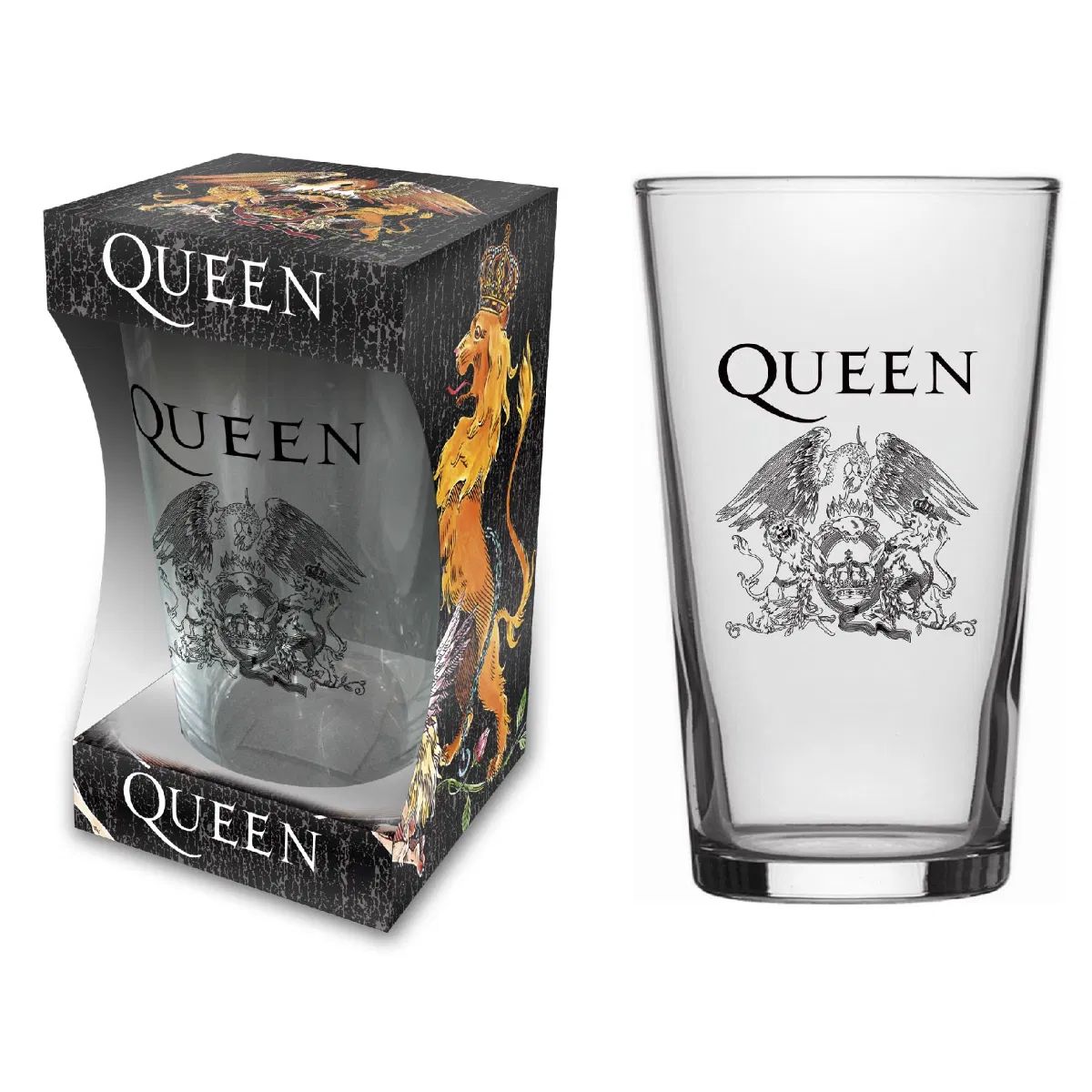 Queen - Beer Glass - Pint - Crest