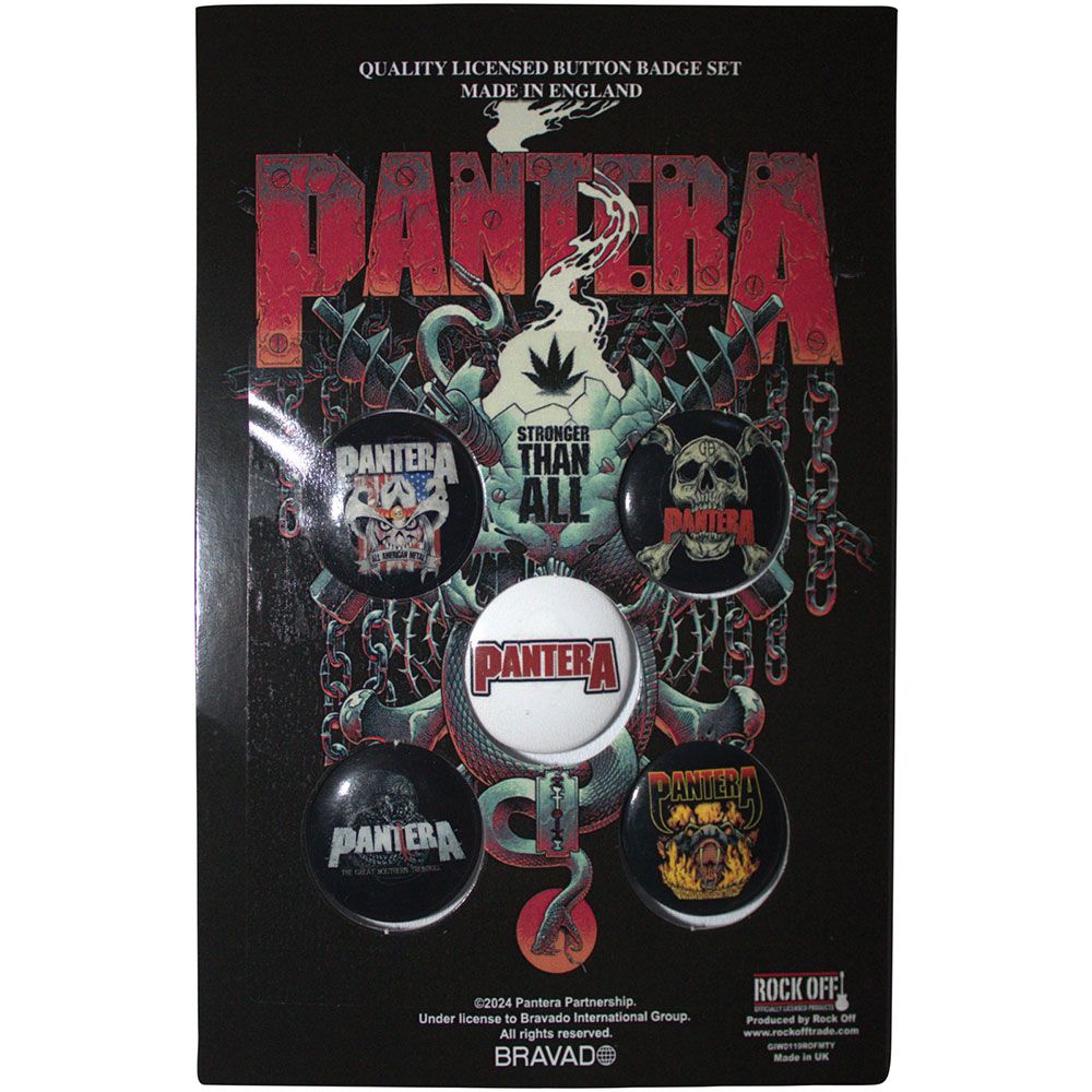 Pantera - 5 x 2.5cm Button Set - Snake