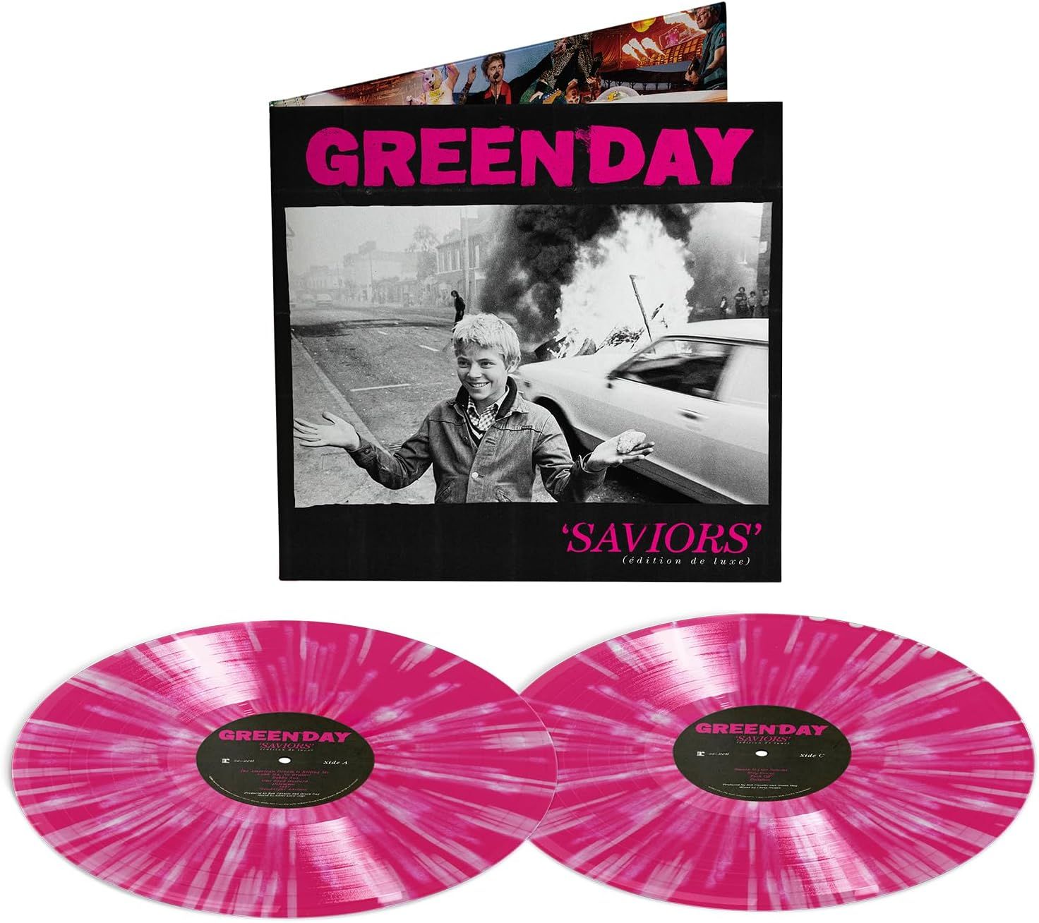 Green Day - Saviors: Edition De Luxe (Ltd. Deluxe Ed. 2025 2LP Hot Pink with White Splatter vinyl gatefold reissue) - Vinyl - New