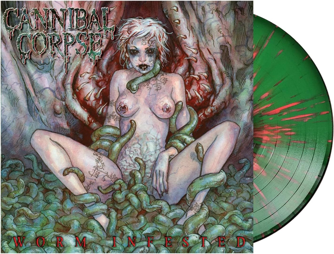 Cannibal Corpse - Worm Infested (2025 12" EP Green with Red Splatter vinyl gatefold reissue) - Vinyl - New