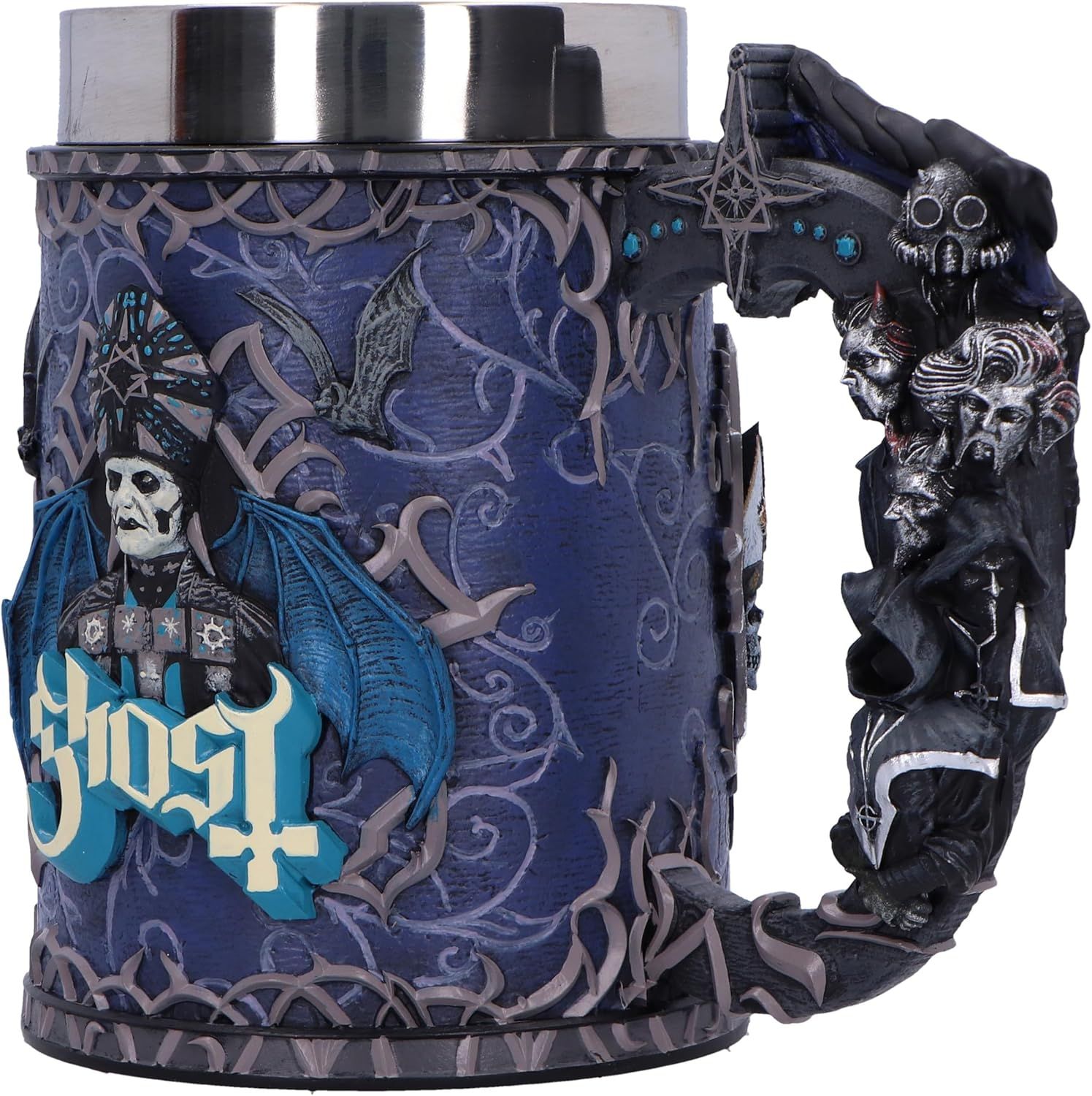 Ghost - Tankard Papa Evolution - Pint (560ml) 14.5cm high quality resin cast w. removable stainless steel insert - COMING SOON
