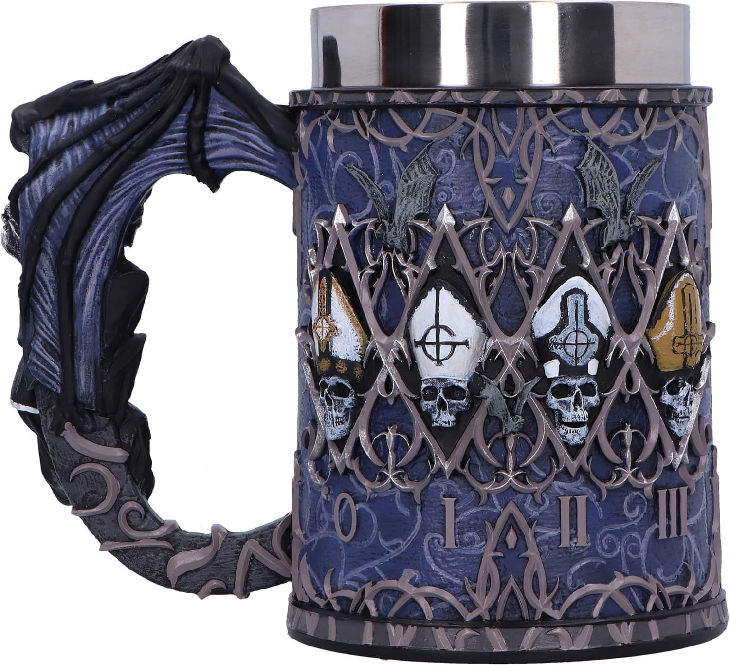 Ghost - Tankard Papa Evolution - Pint (560ml) 14.5cm high quality resin cast w. removable stainless steel insert - COMING SOON