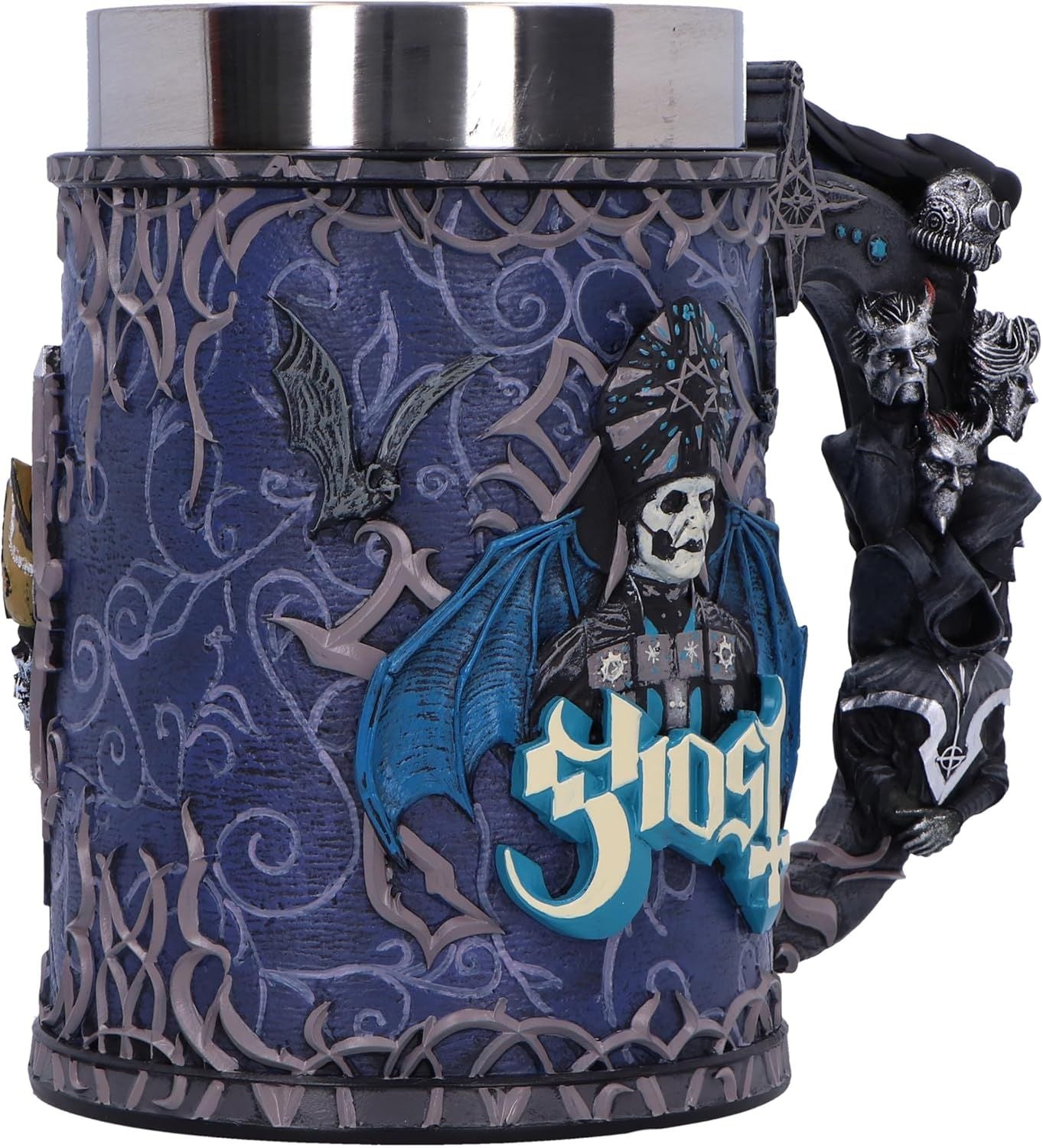 Ghost - Tankard Papa Evolution - Pint (560ml) 14.5cm high quality resin cast w. removable stainless steel insert - COMING SOON