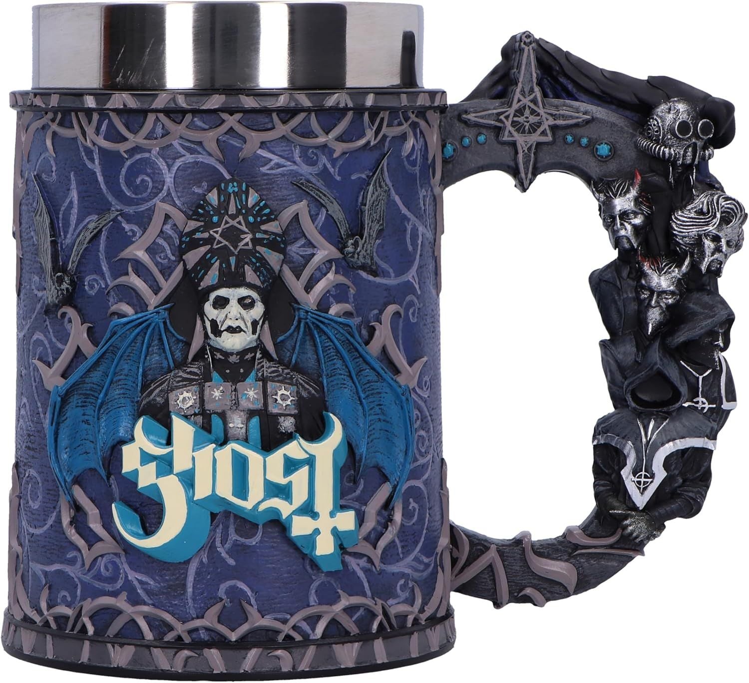 Ghost - Tankard Papa Evolution - Pint (560ml) 14.5cm high quality resin cast w. removable stainless steel insert - COMING SOON