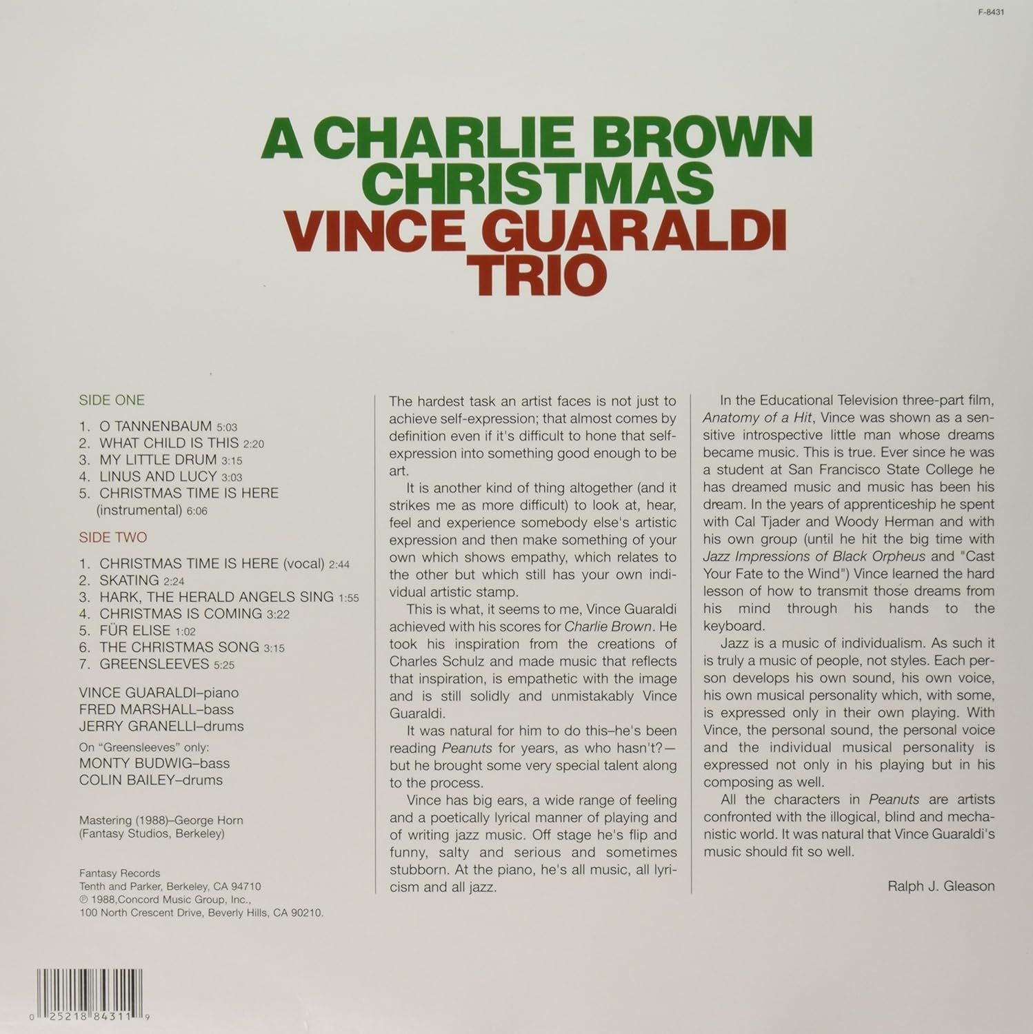 Guaraldi, Vince Trio - Charlie Brown Christmas, A (O.S.T.) (Green vinyl reissue) - Vinyl - New