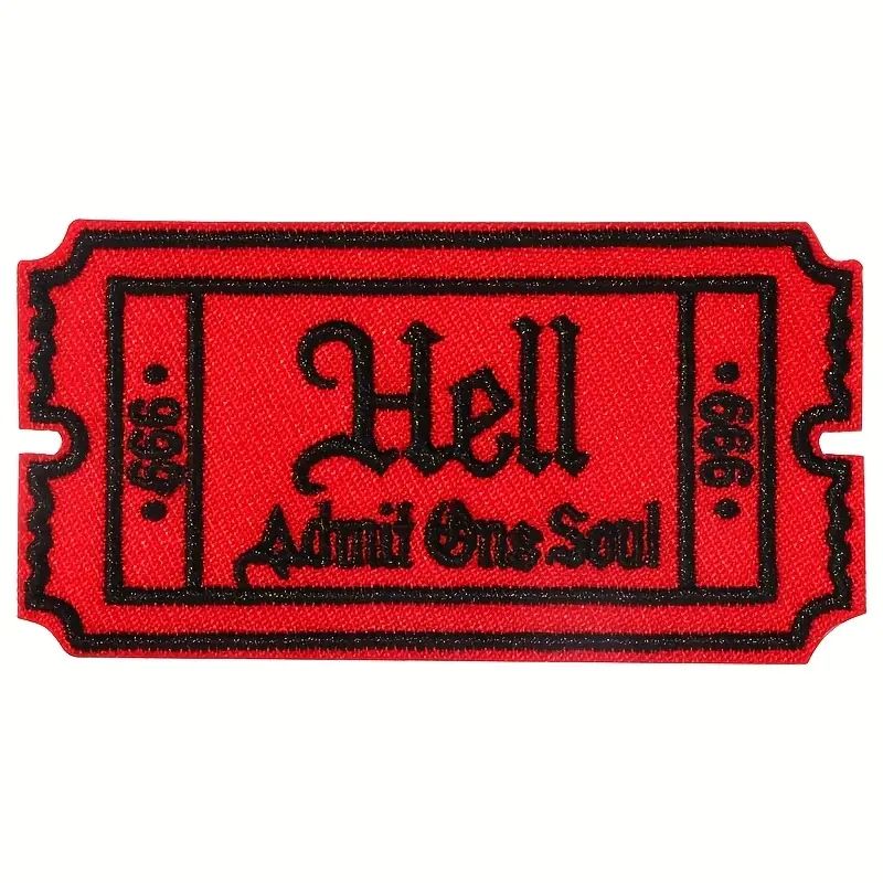 Hell - Admit One Soul (80mm x 40mm) Sew-On Patch