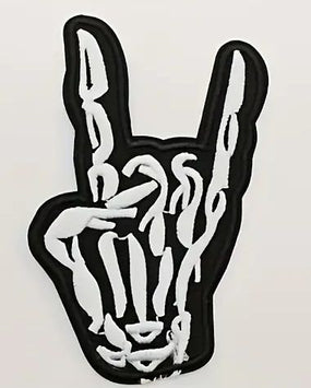 Skeleton Fingers - Horns Small (55mm x 85mm) Sew-On Patch