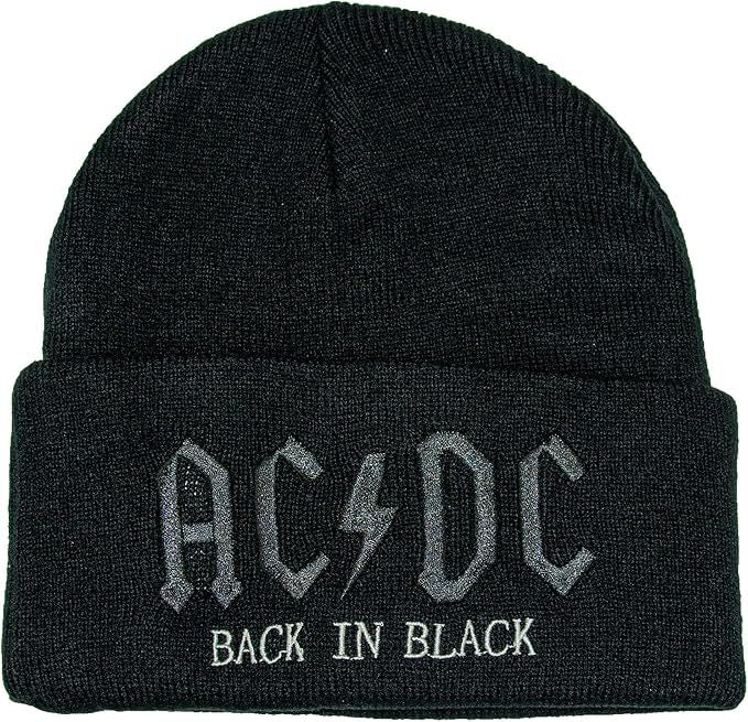 ACDC - Knit Beanie - Embroidered - Back In Black