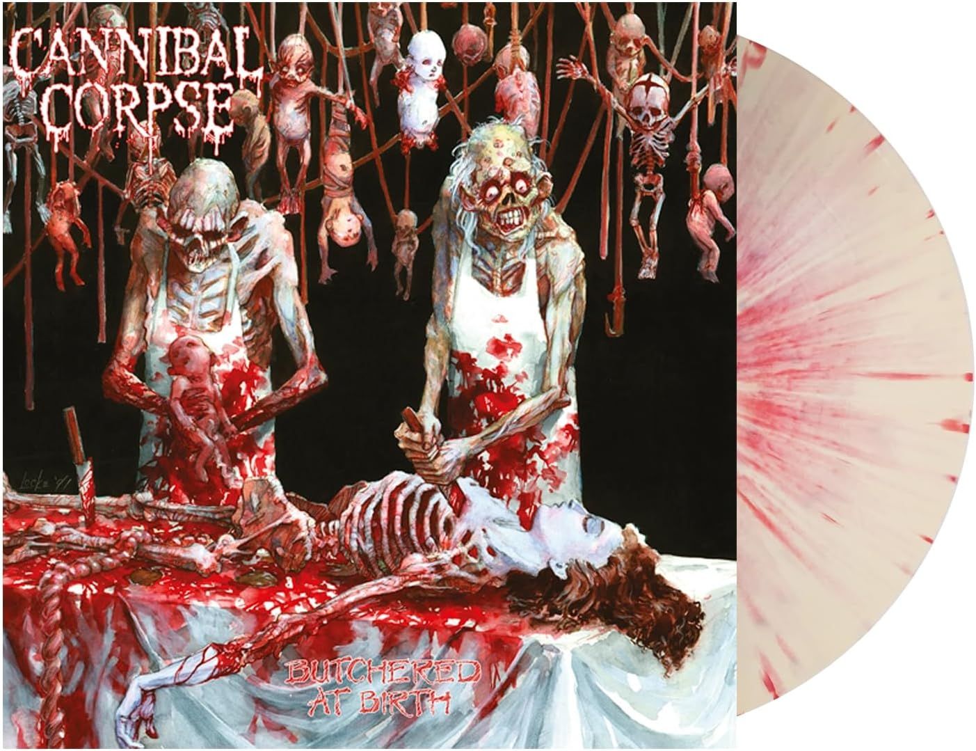 Cannibal Corpse - Butchered At Birth (Ltd. Ed. 2025 U.K. White with Red Splatter vinyl gatefold reissue) - Vinyl - New