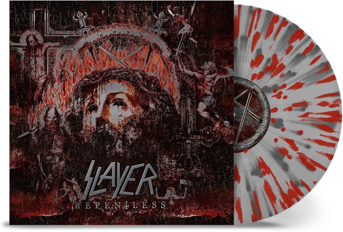 Slayer - Repentless (Ltd. 10th Anniversary Ed. 2025 180g Crystal Clear with Silver & Red Splatter vinyl gatefold reissue with alternate artwork - 3400 copies) - Vinyl - New