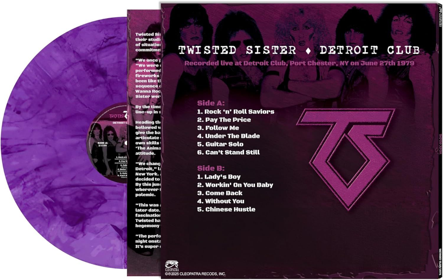 Twisted Sister - Detroit Club 1979 (Ltd. Ed. Purple Marble vinyl) - Vinyl - New