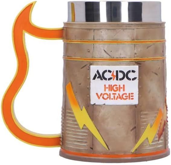 ACDC - Tankard High Voltage - Pint (560ml) 14.5cm high quality resin cast w. removable stainless steel insert