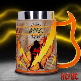 ACDC - Tankard High Voltage - Pint (560ml) 14.5cm high quality resin cast w. removable stainless steel insert