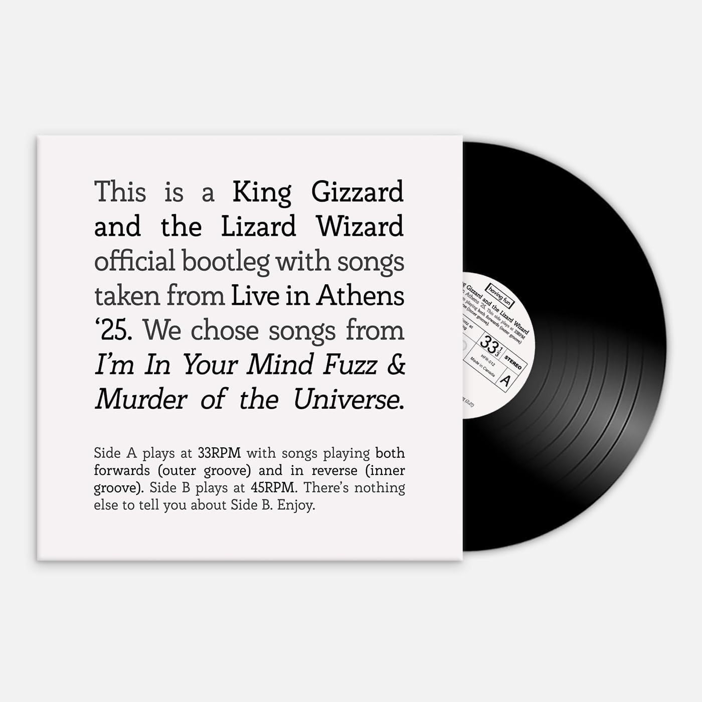 King Gizzard And The Lizard Wizard - Songs From I'm In Your Mind Fuzz/Murder Of The Universe: Live In Athens '25 - Vinyl - New