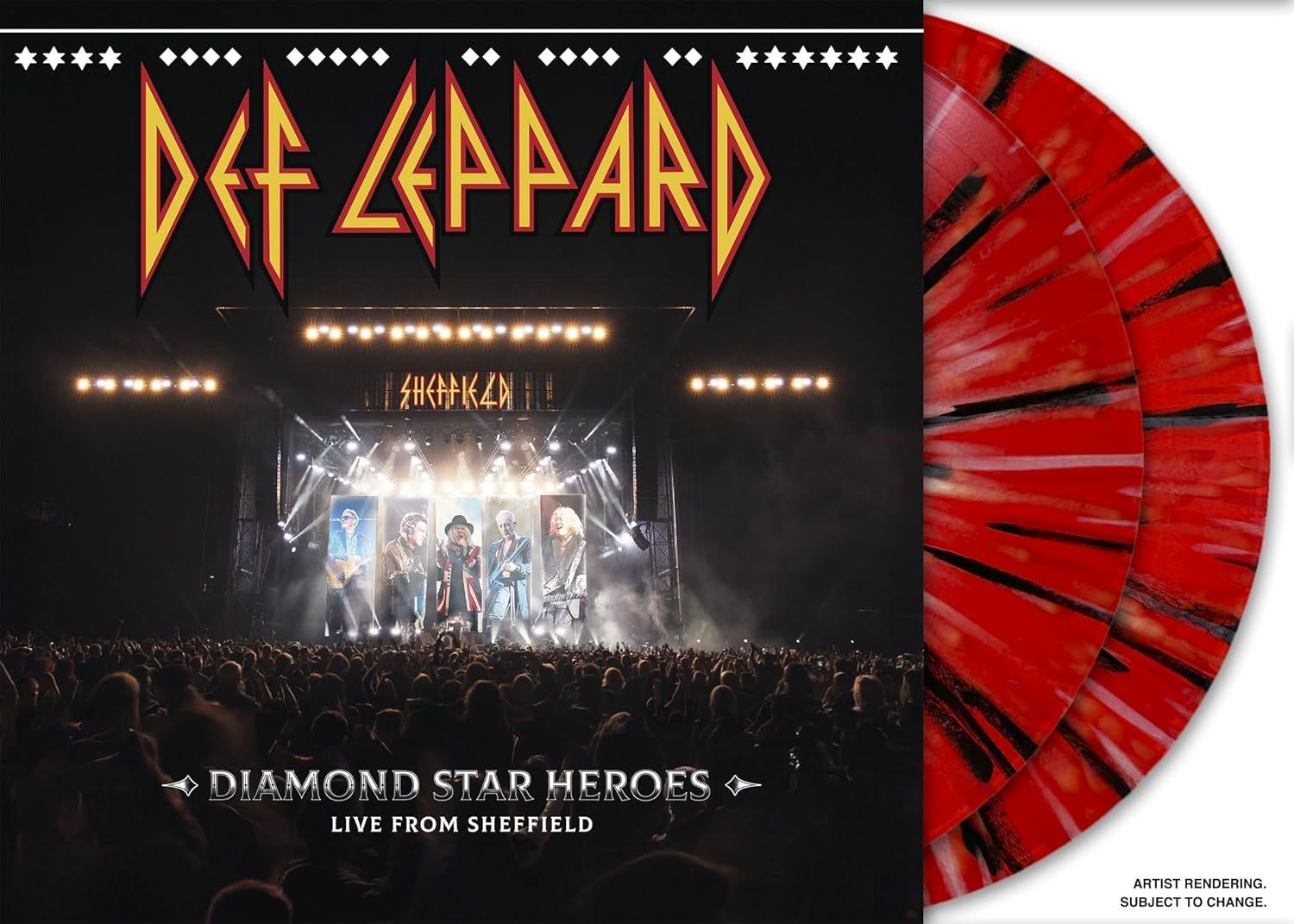 Def Leppard - Diamond Star Heroes: Live From Sheffield (2LP Red/White/Black Splatter vinyl gatefold) - Vinyl - New